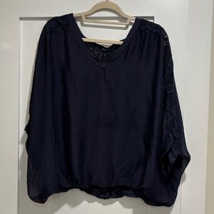 Elegant Navy Blue Women's Top